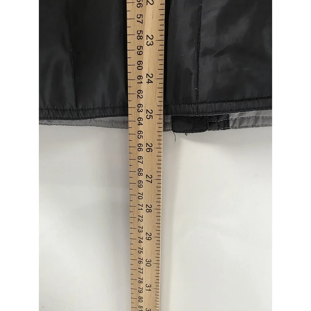 Eddie Bauer Jacket Mens Medium Black Goose Down Quilted Snap Front Shirt Coat